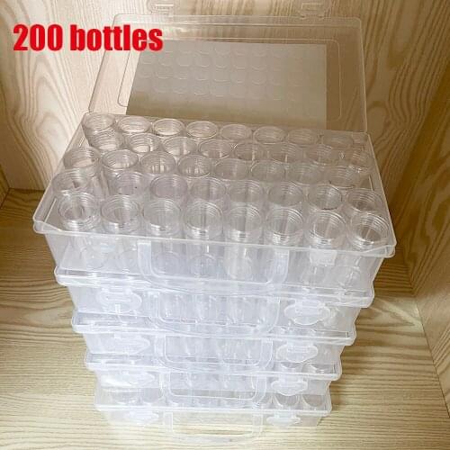 40/80/120/160 Diamond Painting Accessory Box Container Embroidery Mosaic Tools Bead Cross Stitch Plastic Drill Storage Bottles