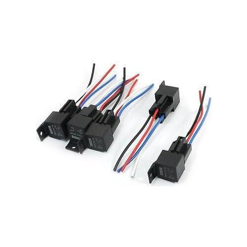 5 Pcs JD2912 DC 24V Coil Voltage 40A SPST 4 Pin Car Relay w Adapter Socket