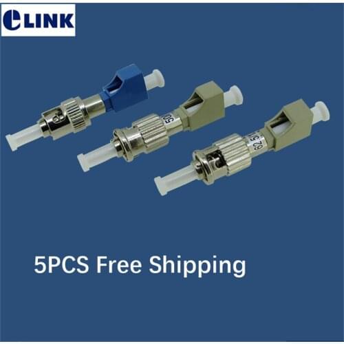 5pcs LC-ST FM fiber hybrid adapter female to male VFL USE SM MM APC fiber optic connector ftth LC to ST coupler free shipping