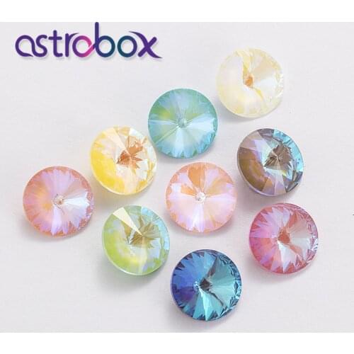 Astrobox New High Quality Glass Crystal Rivoli Rhinestones Pointback Sew On Stone Sewing Crafts wedding For Decoration Clothing