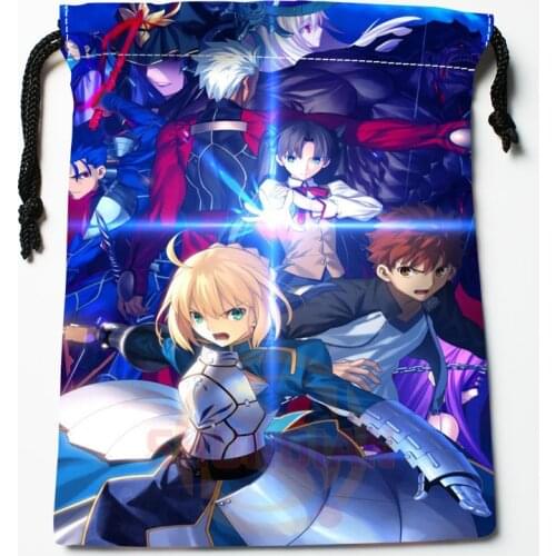 New Fate stay night printed storage bag 18*22cm Satin drawstring bags Compression Type Bags Customize your image gifts