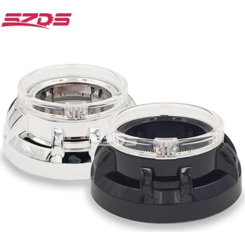 Car Styling 3.0Inch LED Running Lights Angel Eyes Bixenon projector lens Silver Black shroud for koito q5 Hella 3r 5 Headlight