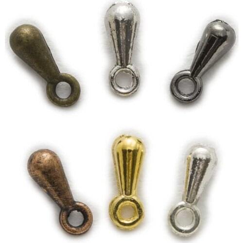 100 Piece 6 Colors Extender Chain Water Drop Findings Jewelry Making DIY Accessories 7x3mm