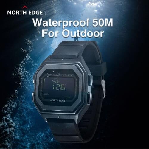 NORTH EDGE Spart Watch Army Military Digital Watches Men 50M Waterproof Outdoor Compass Time Stopwatch Countdown Smartwatch