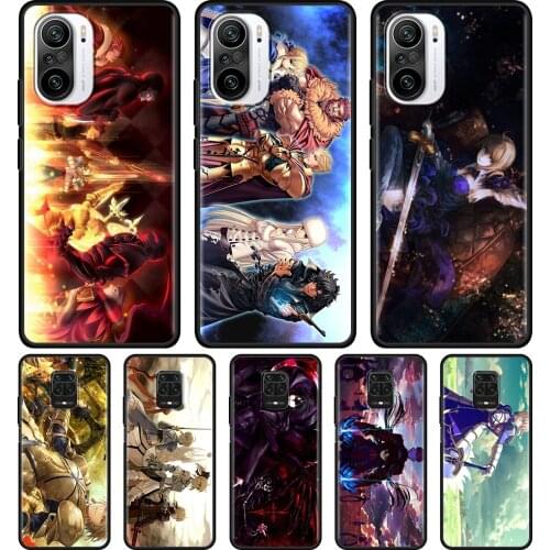 Phone Shell For Xiaomi Redmi Note 10 9 9T 9S 8 8T 7 Pro Max Coque Laptop Anime Fate Zero Black Capa Silicone Cover Soft Fundas