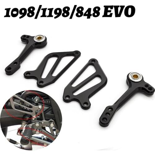 CNC Adjustable Gear Shift Shifter Lever + Wing For Ducati 1098 1098S 1198 848 EVO Motorcycle Rearset Foot Peg Shifters Levers