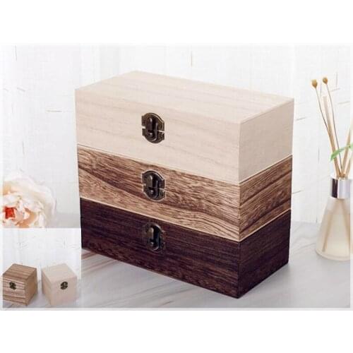 Wooden storage box Flip desktop storage box Jewelry gift box Sundries storage box