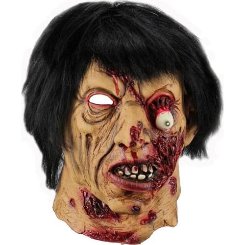 Halloween Headgear Horror Black-haired Zombie Funny Latex Eye-Blasting Horror Props Horror Party Props Party Decoration