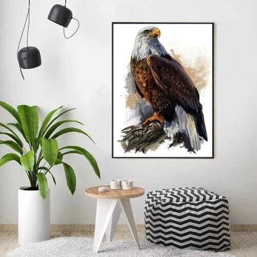 5D Picture By Number Eagle Drawing Canvas Acrylic Gift Home Decor Oil Painting By Number Animal Handpainted Wall Art