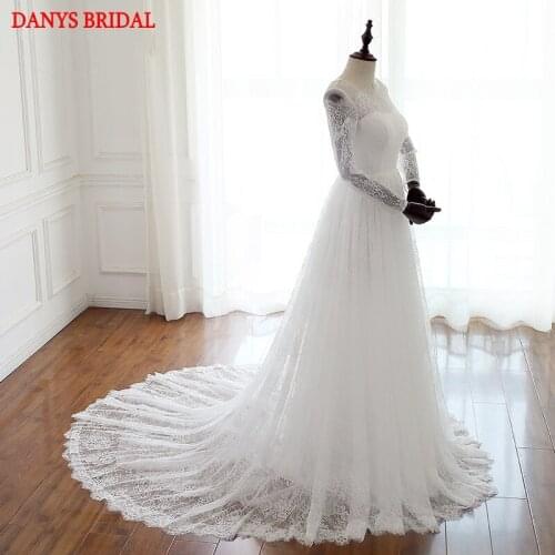 Long Sleeve Lace Wedding Dresses 2017 A Line Country Western Weddingdress China Bridal Gowns Weeding Dress