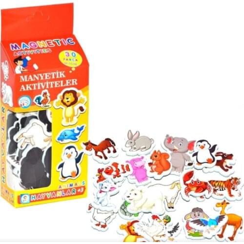 Magnetic Animals, 30 Tracks, Magnetic Activities, Can Be Used on Refrigerator Dishwasher Surfaces