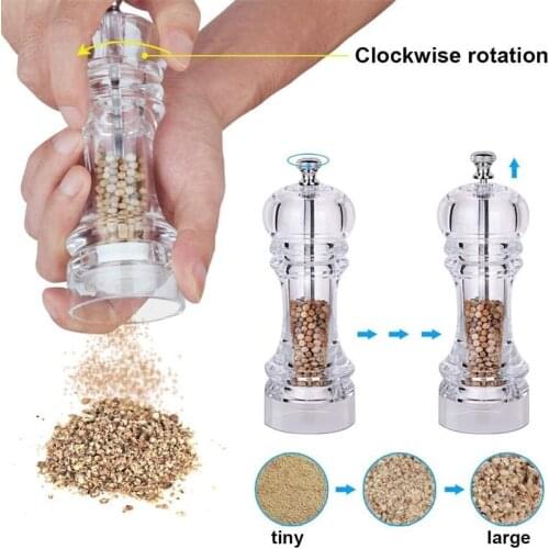 Pepper Mill and Salt Shaker with Adjustable Coarseness Ceramic Mechanism Spice Jar Containers Kitchen Grinding Gadgets