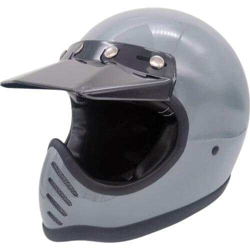 Motorbike Vintage Full Face Helmet DOT Approved Motorcycle Helmet Fiberglass Shell Solid And Safety moto3 Moto Helmets