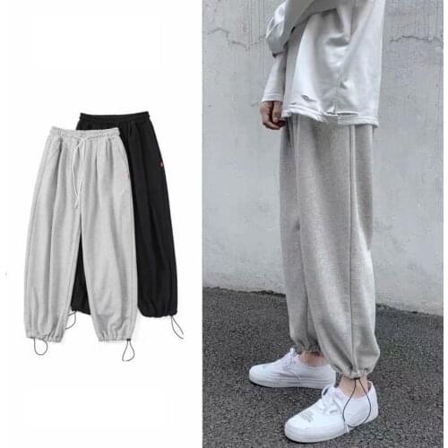 Oversize Sweatpant Men Spring Summer Straight Trouser Solid Jogger Loose Tracksuit Jogging Pants Boy Clothing 2021 DropShipping