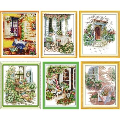 Cross Stitch Kit Stamped Embroidery Needlework Comfortable Frontage DMC 11CT 14CT Print Counted Fabric Printing Craft Thread Set