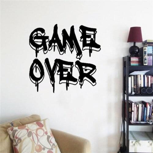 Gamer Wall Decal Gaming Over Controller Video Game Vinyl Sticker Customized For Kids Bedroom Vinyl Wall Art Decals DW6662