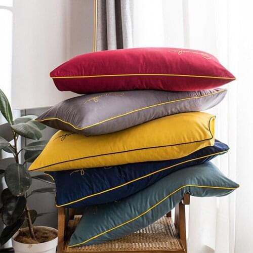 1 Pair 48*74cm Embroidered pillowcase Summer Cool Ice Silk Pillowcase Bedroom Luxury Smooth simulation silk Pillow Cover