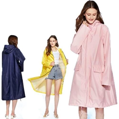 Sqinans Impermeable Raincoat Outdoor Rain Jacket Solid Color Rain Coat Women Rainwear Environmental Hiking Poncho