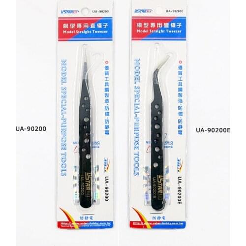 New Upgraded Version! U-STAR UA-90200 Anti-Static Straight Tweezer/UA-90200E Anti-Static Angled Tweezer,Model Special Tool