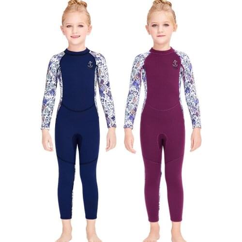 CX21 New 2.5MM Childrens Swimwear Warm Siamese Sunscreen Swimsuit Girls Student Swimwear Training Snorkeling Suit