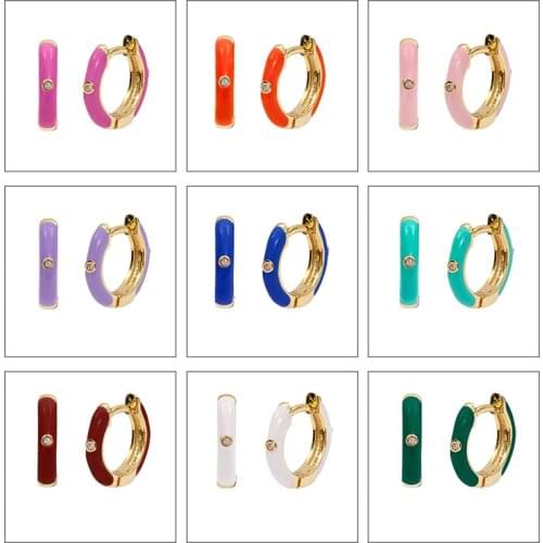 Aide Real 925 Sterling Silver Hoop Earrings for Women Fashion Colorful Zircon Piercing Ohrringe Earring Jewelry Pendientes Gift