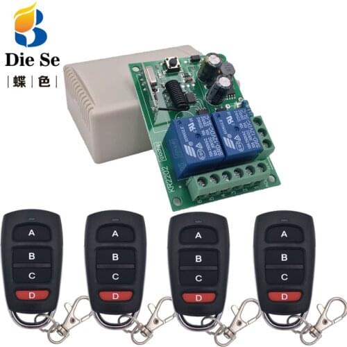 AC85~250V 10A 2CH Remote Control Switch Wireless Receiver Relay Module for rf 433MHz Remote Garage Lighting Electric Door switch