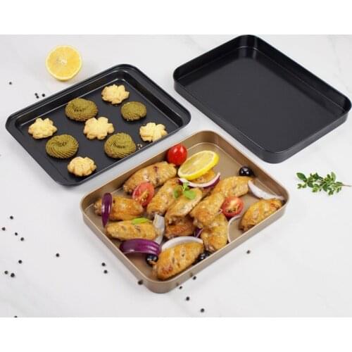 Rectangular Microwave dish Non-stick Bread Cake Baking pan Baking Tray Oven Black Baking Tray DIY Kitchen Baking pan