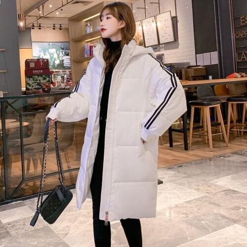 Down cotton padded coat womens long section Korean style loose winter coat padded jacket 2020 new