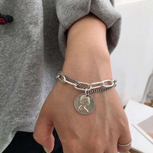 Adjustable Silver Color Tassel Chain Round Bead Charm Bracelet Geometric Bangle For Women Elegant Jewelry Set