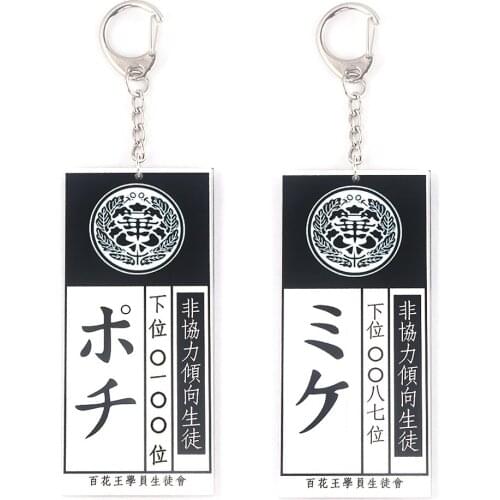 RJ Anime Kakegurui Keychain Yumeko Jabami Meari Saotome Acrylic Plate Keyring Pendant Cartoon Cosplay Props Jewelry Accessories