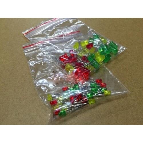 Mixed 3mm 5mm light LED diode assorted Kit Mixed Color Red Green Yellow