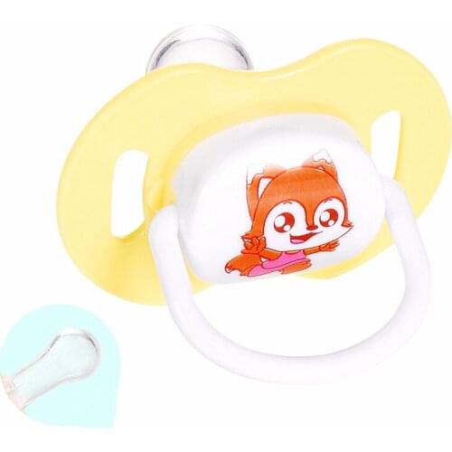 1pcs Tooth Protection Nipple Newborn Babys Nipple Pacifiers Baby Nipples Cartoon Sleeping Soft Silicone Pacifiers Pattern Random