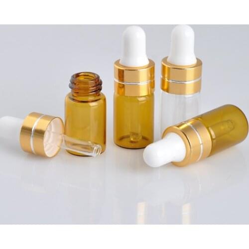 3ML Glass Dropper Bottle Jars Vials For Cosmetic Perfumes Essential Oil Bottles Refillable Bottles Containers Refillable Bottles