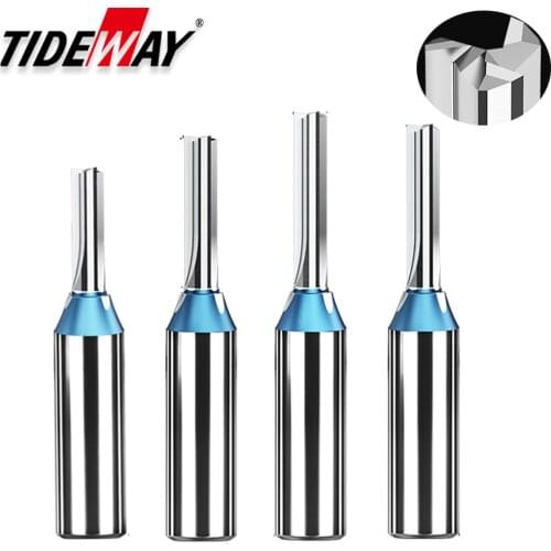 Tideway 3 Blades TCT Straight Router Bit for Wood Solid Carbide Woodworking 3 Flutes Almighty Slotting Cutting for Hard Wood MDF