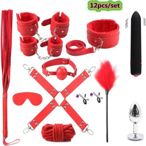 High Quality Bondage Gear Adults Products Bdsm Sex Metal Anal Plug Handcuffs Dildo Vibratorn Adult Toys Sex Toys for Women Men