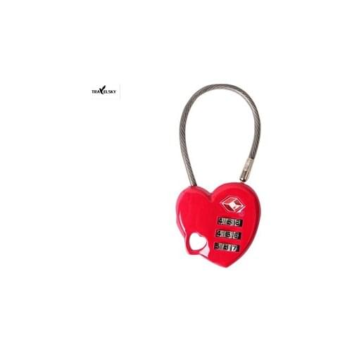Travel TSA Customs luggage lock metal red heart style with three layer password anti-theft lock 1 pcs/lot free shipping 13325