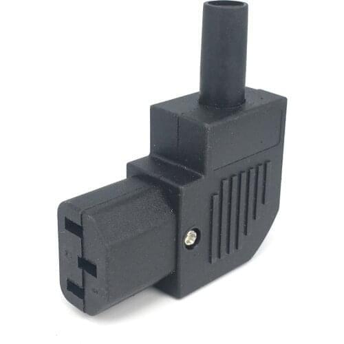 1PCS Power Plug IEC320 C13 Left Angle Rewirable Horizontal Connector 125V-250V 10A C13 90 Degree Plug for traveller Home Use
