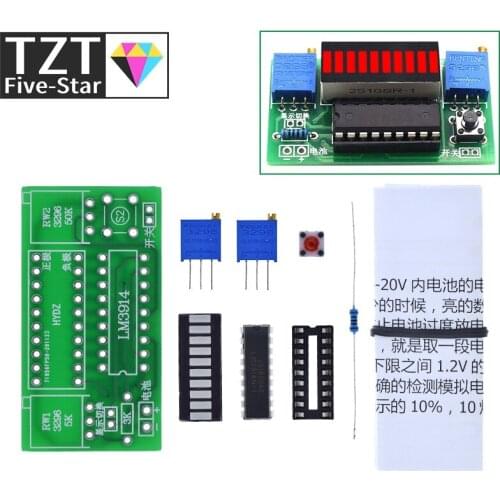 LM3914 10 Segment 3.7V Lithium 12V Battery Capacity Indicator Module Power Level Tester LED Display Electronic DIY Kits