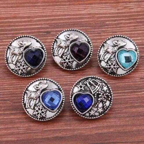 10pcs/lot New Arrival Snap Jewelry Heart-shaped 18mm Metal Snap Buttons Jewelry Fit 18mm Snap Bracelets Bangles