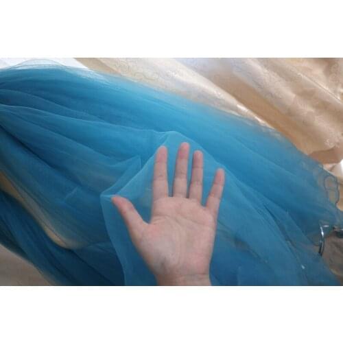 10 yards blue mesh fabrics, tulle bridal fabric for wedding garment accessories