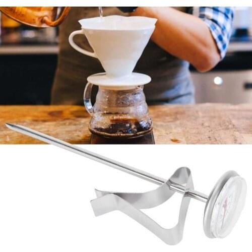 13.9 X 3.2cm Coffee Thermometer Milk Frothing Dial Pointer Temperature Meter With Hook Kitchen Tool