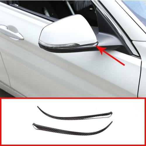 2 Pcs Carbon Fiber For BMW X1 F48 16-19 For BMW X2 F47 2018 ABS Side Rearview Mirror Strips Trim Car Accessory