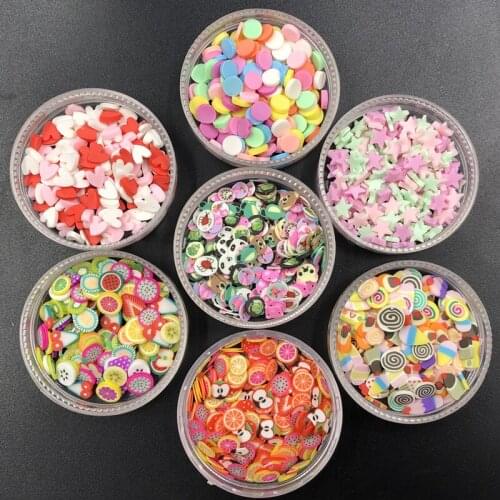 200Pcs/pack Polymer Clay Fruit Slices Additives Soft Pottery Charms Supplies Filler DIY 3D Nail Art Beauty Decor Toys