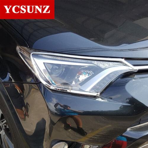 2016-2018 ABS Chrome Headlights Cover For toyota rav4 2016 2017 2018, Accessories car-styling Parts Ycsunz