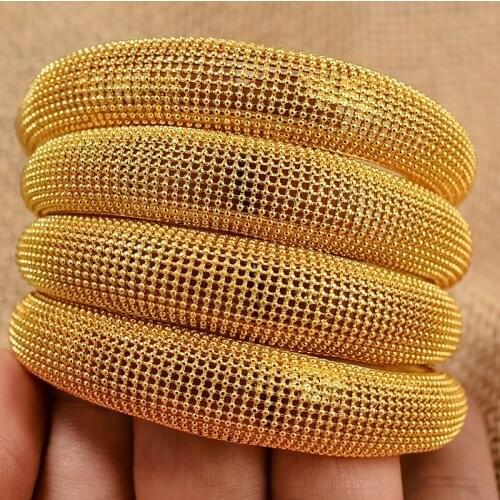 4Pcs/lot Ethiopain African Dubai Wedding Bangles Bracelets For Women Bangles for Girl Arabic Muslim Islam Jewelry Festival Gift