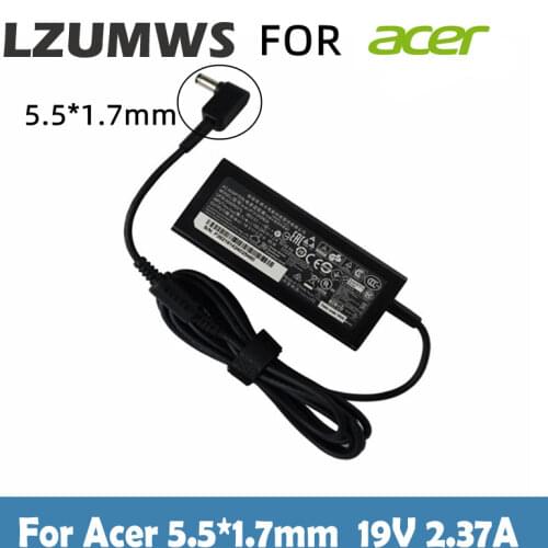 For ACER 45W 19V 2.37A AC Laptop Adapter Charger A515-51-3509 E5-573-516D Aspire 3 A314-31 Series Notebook 5.5*1.7 mm