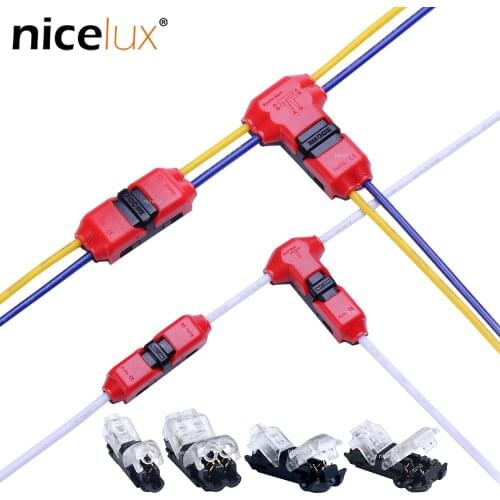 5pcs I/T Type 1pin 2pin Quick Splice Wire Connector for Terminals Crimp 22-18AWG Wiring LED Strip Car Audio Cable
