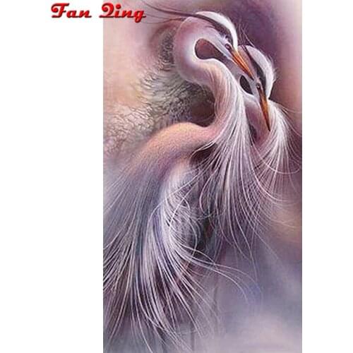 5D DIY Diamond Painting Red Crowned Crane Full Square Round Rhinestone Embroidery Cross Stitch Mosaic Handmade Home Decor