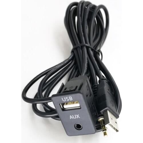 Biurlink for Toyota BMW Volkswagen 100CM Car Dash Flush Mount AUX USB Port Panel Motor Boat 3.5MM AUX USB Extend Cable Adapter