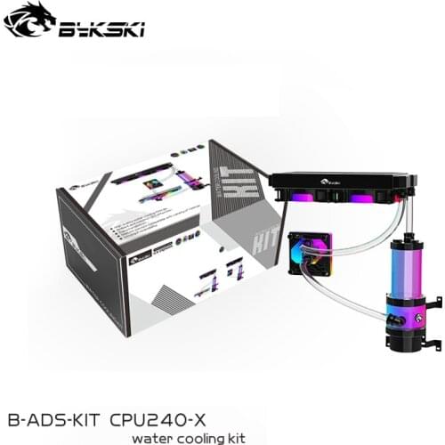 Bykski B-ADS-KIT-X MOD Soft Tube Copper Water Cooling Set For Processor,PVC Hose Tube Have Fittings Tube,Pump,Reservoir,Radiator